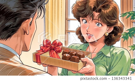 Showa Retro Girl and Chocolate Showa Retro Girl and Chocolate 136343341