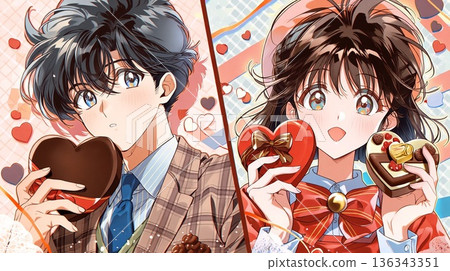 Showa Retro Girl and Chocolate Showa Retro Girl and Chocolate 136343351