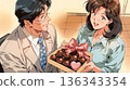 Showa Retro Girl and Chocolate 136343354