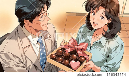 Showa Retro Girl and Chocolate Showa Retro Girl and Chocolate 136343354