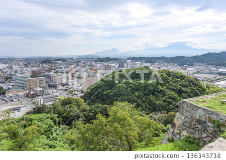 View of the city and Mt. Daisen from Minatoyama in the center of Yonago City View of the city and Mt. Daisen from Minatoyama in the center of Yonago City 136343738