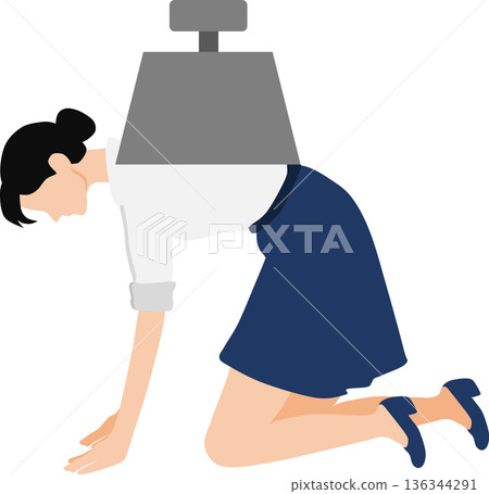 一位女商人感到壓力的插圖 一位女商人感到壓力的插圖 136344291