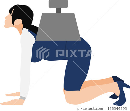 一位女商人感到壓力的插圖 136344293