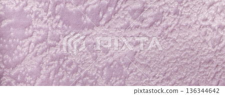 Light purple velvet fabric texture background, soft pastel lilac upholstery velour textile, macro abstract surface 136344642