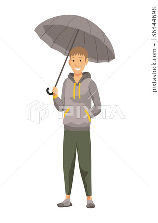 A pixel art of a man with an umbrella in the rain A pixel art of a man with an umbrella in the rain 136344698