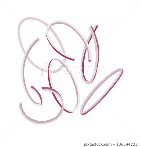 Ripe raw onion vegetable. Sliced veggie food. A delicious and healthy root vegetable used in cooking. Botanical picture. Modern poster with hand drawn design for wall decor 136344728