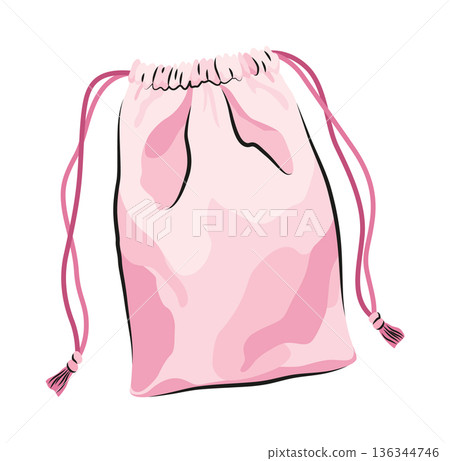 Ballet accessorie. Part of pink ballet dress. Vector hand drawn sketch style object 136344746