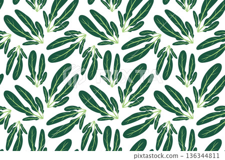 Seamless pattern with green lettuce leaves. Hand-drawn colorful lettuce leaves, vegetables, and kitchen utensils. Healthy organic produce. Fresh, healthy vegetables. Seamless pattern with green lettuce leaves. Hand-drawn colorful lettuce leaves, vegetables, and kitchen utensils. Healthy organic produce. Fresh, healthy vegetables. 136344811