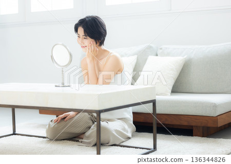 Young women's skin care 136344826