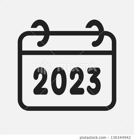 Vector template icon page calendar - year 2023 Vector template icon page calendar - year 2023 136344942
