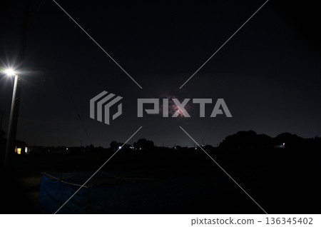 Lightning shining in the darkness, night, thunderclouds 136345402
