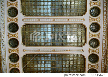 Romania, Bucharest, Palace of the Parliament, Alexandru Ioan Cuza Hall ceiling, founder of the Principality of Romania Romania, Bucharest, Palace of the Parliament, Alexandru Ioan Cuza Hall ceiling, founder of the Principality of Romania 136345678