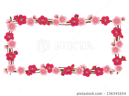 梅花方形相框 梅花方形相框 136345834