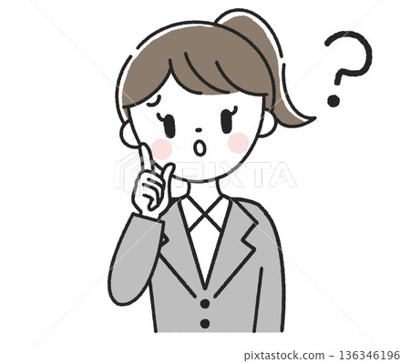 心存疑慮的女員工 心存疑慮的女員工 136346196