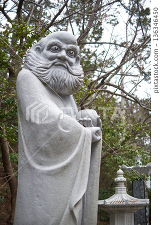 Buddhist statues in Haedong Yonggungsa Buddhist temple in Gijang-gun in Busan, South Korea 136346450