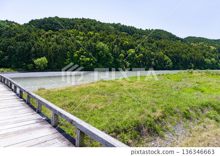 View of the Oi River from Horai Bridge, Shimada City, Shizuoka Prefecture 136346663