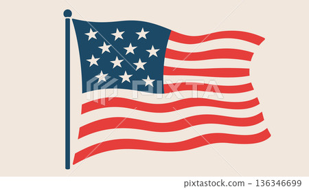 American flag and USA symbol. United States flag 136346699