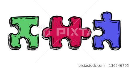 puzzle, vector, jigsaw 136346795