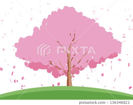 Scenery with cherry tree Scenery with cherry tree 136346821