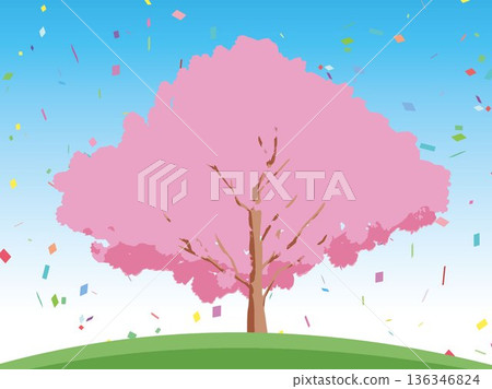 與櫻桃樹的風景 136346824