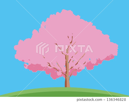 Scenery with cherry tree Scenery with cherry tree 136346828