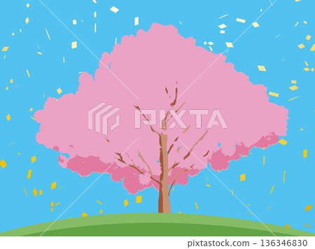 Scenery with cherry tree Scenery with cherry tree 136346830