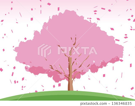 Scenery with cherry tree Scenery with cherry tree 136346835