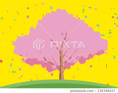 Scenery with cherry tree Scenery with cherry tree 136346837