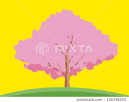 Scenery with cherry tree Scenery with cherry tree 136346838