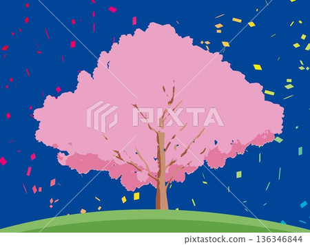 Scenery with cherry tree Scenery with cherry tree 136346844