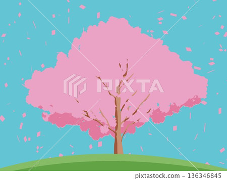 Scenery with cherry tree Scenery with cherry tree 136346845