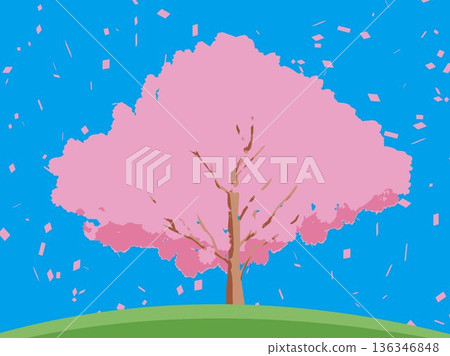 Scenery with cherry tree Scenery with cherry tree 136346848