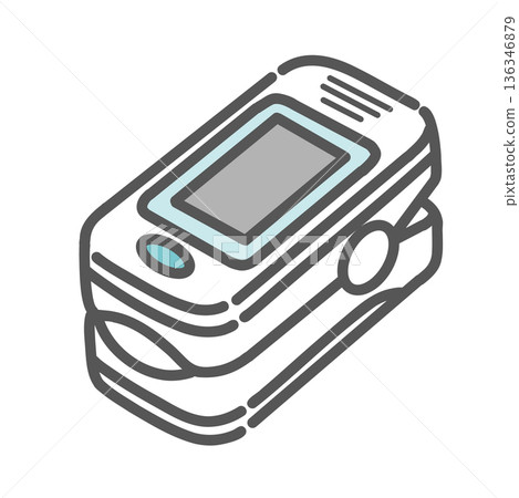 Illustration of a pulse oximeter (oxygen saturation measuring device) Illustration of a pulse oximeter (oxygen saturation measuring device) 136346879
