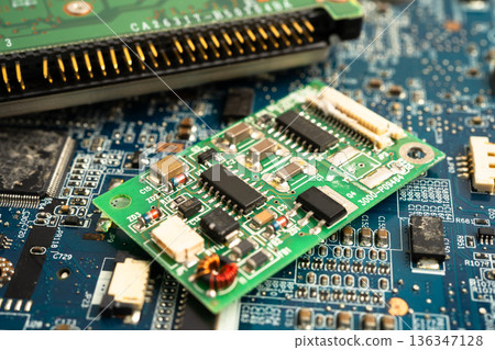 Repairing and upgrade circuit mainboard of notebook, electronic, computer hardware and technology. Repairing and upgrade circuit mainboard of notebook, electronic, computer hardware and technology. 136347128