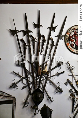 Romania, Transylvania, Sinaia, Peles Castle, Weapons, Pearl of the Carpathians Romania, Transylvania, Sinaia, Peles Castle, Weapons, Pearl of the Carpathians 136347270