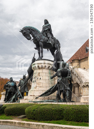 Matthias Corvinus Statue and Union Square Architecture in Cluj-Napoca 136347590