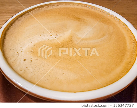 Super creamy hot cafe latte 136347727