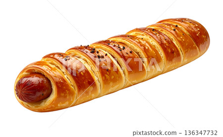 粗磨香腸餡餅，烘焙店插圖 136347732