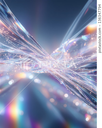 精美的賽博抽象背景，擁有銳利的光線反射和水晶般的紋理。 136347794