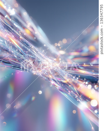 交錯的透明絲帶在棱鏡光線的映襯下，構成了一幅奇妙的背景。 136347795