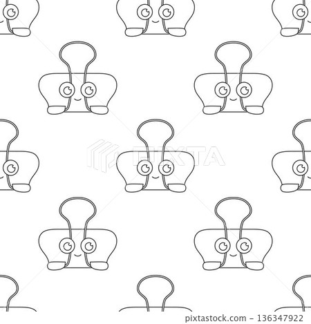 outline binder clip seamless pattern outline binder clip seamless pattern 136347922