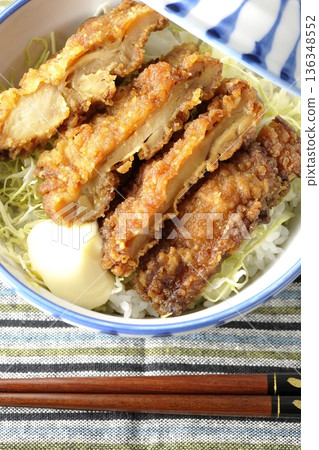 Mayonnaise and fried chicken rice bowl Mayonnaise and fried chicken rice bowl 136348552