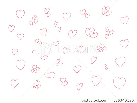 Simple hand-drawn illustration set of hearts 2 Simple hand-drawn illustration set of hearts 2 136349150