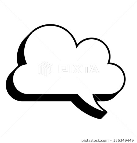 Simple speech bubble illustration - Fluffy Simple speech bubble illustration - Fluffy 136349449