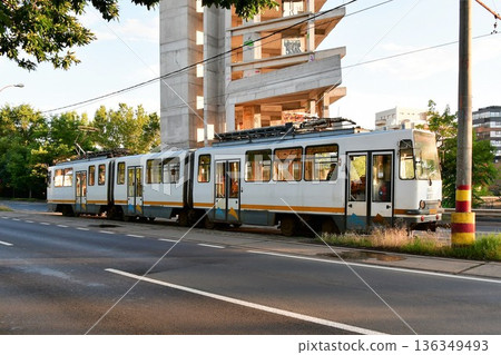 Romania, Bucharest, tram, streetcar Romania, Bucharest, tram, streetcar 136349493