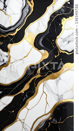 AI圖像：黑白大理石背景素材 136349788
