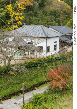 The townscape of the Omori Silver Mine, an important traditional buildings preservation district in Omori, Ota City, Shimane Prefecture, Japan 136349875