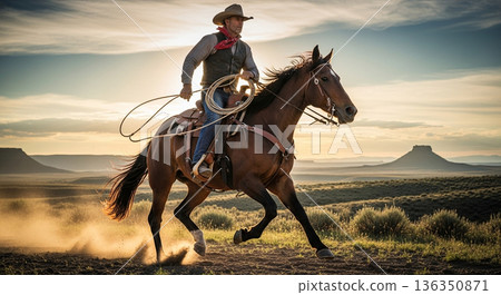 牛仔騎馬疾馳 136350871