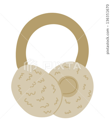 Hand drawn vector illustration of warm earmuffs with soft pads isolated on white background. This illustration represents winter clothing, cold weather protection, comfort and seasonal accessory 136351670