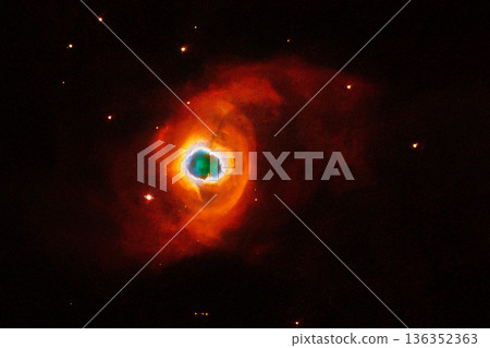 Red galaxy, starry background. Elements of this image furnished by NASA 136352363